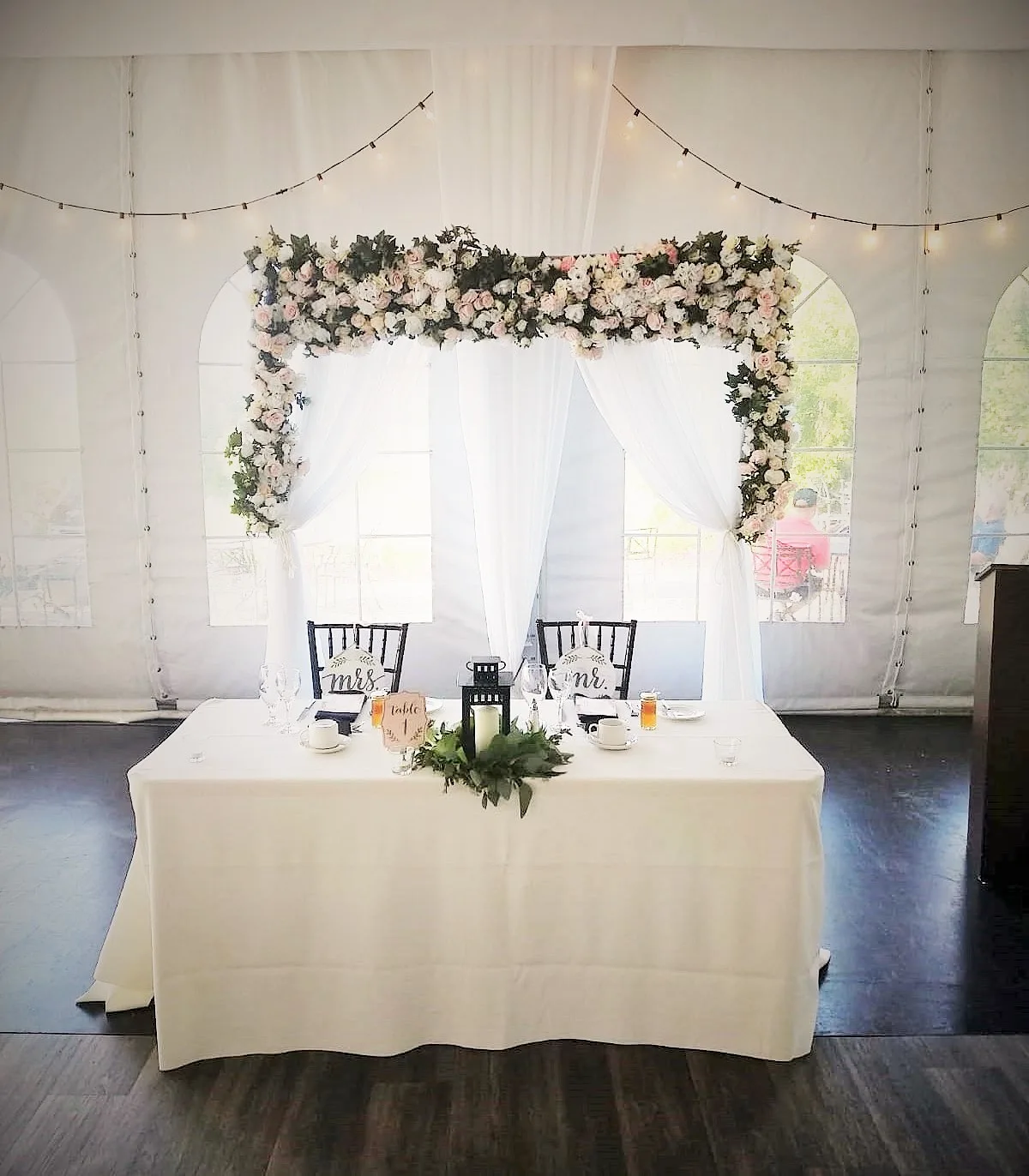 Niagara Falls Flower Arch with Drapes Rental