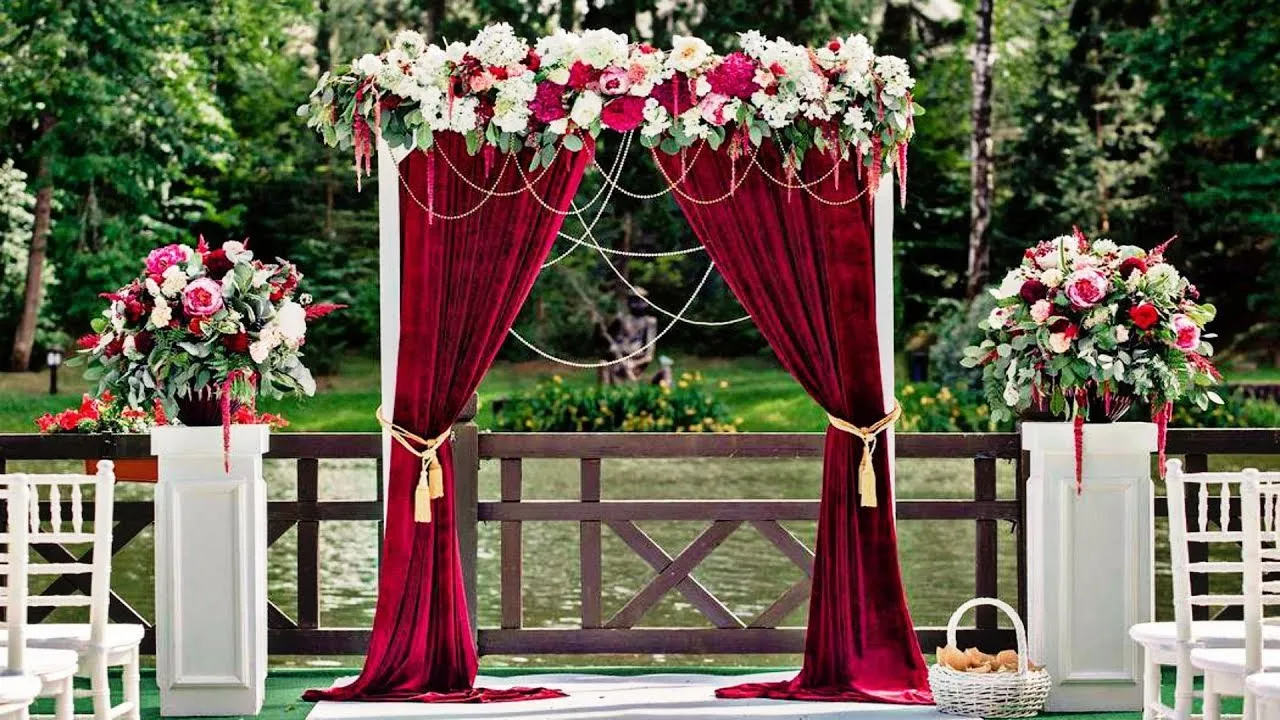 Niagara Falls Flower Arch with Drapes Rental