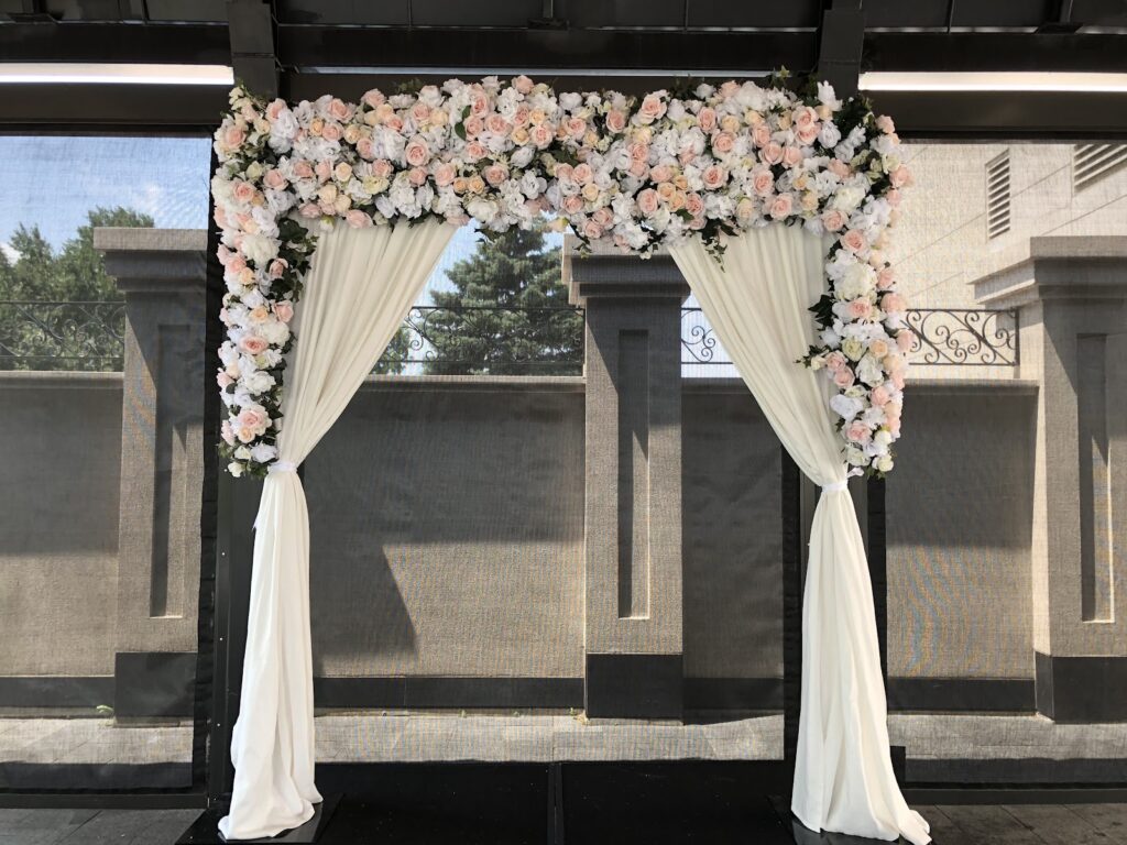 White-Pink-Flower-Silk-Victorian-Arch-toronto-Silk-Flower-Arches