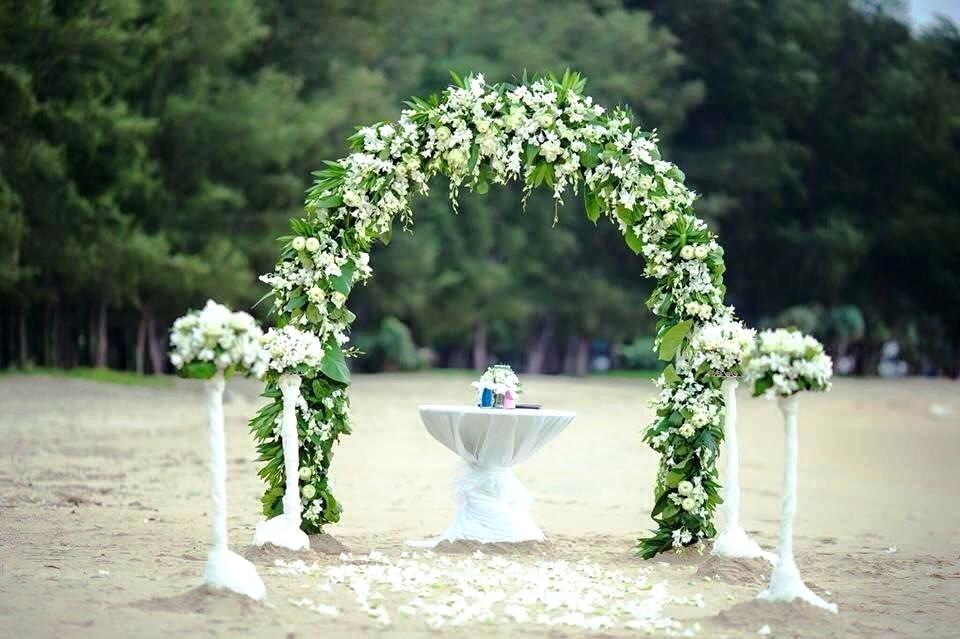 White-Roses-With-Greenery-Scarborough-Rental-Flower-Arch