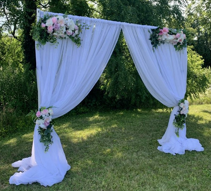 brantford flower arch with drapes