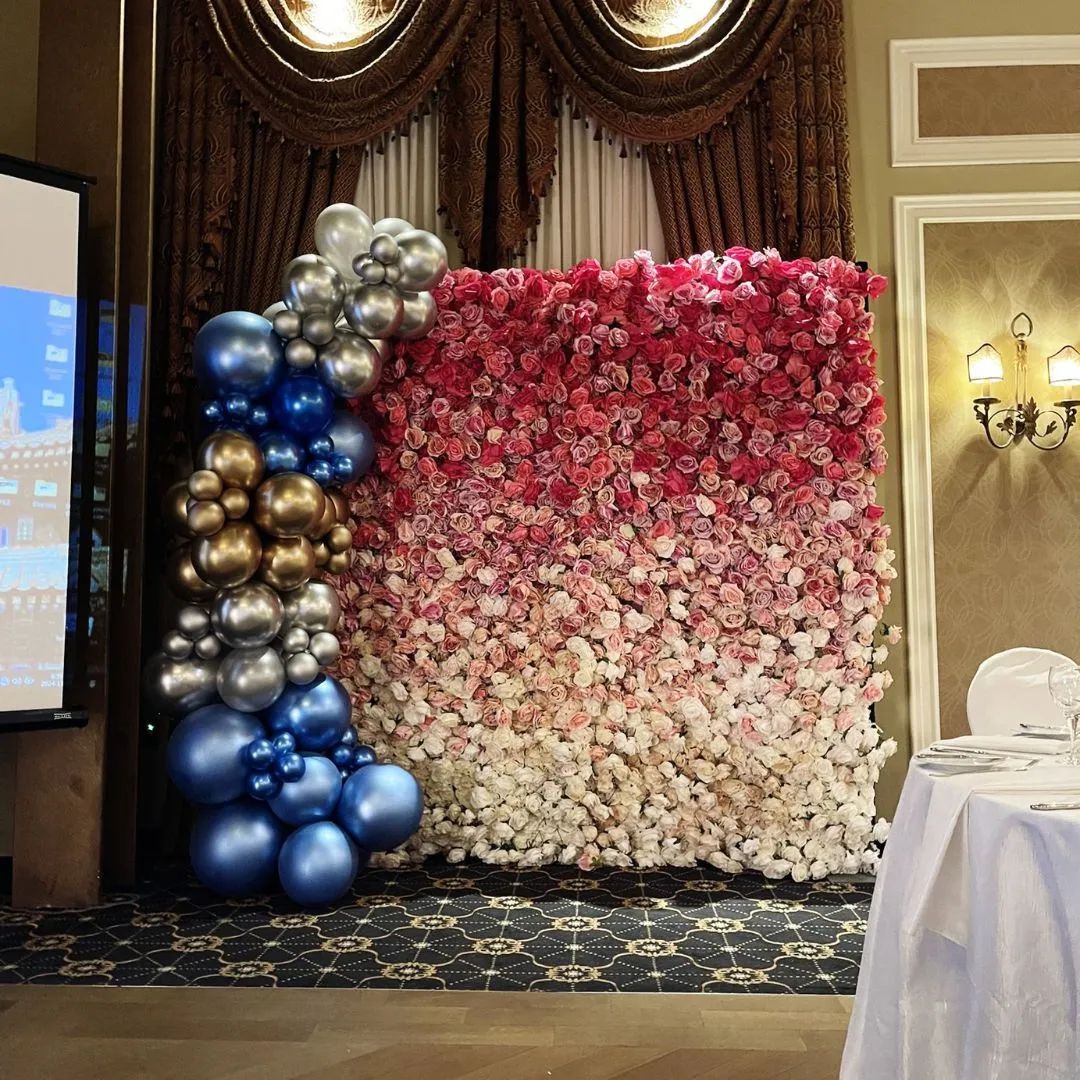 Gradient Ombre Flower Wall Backdrop Rental