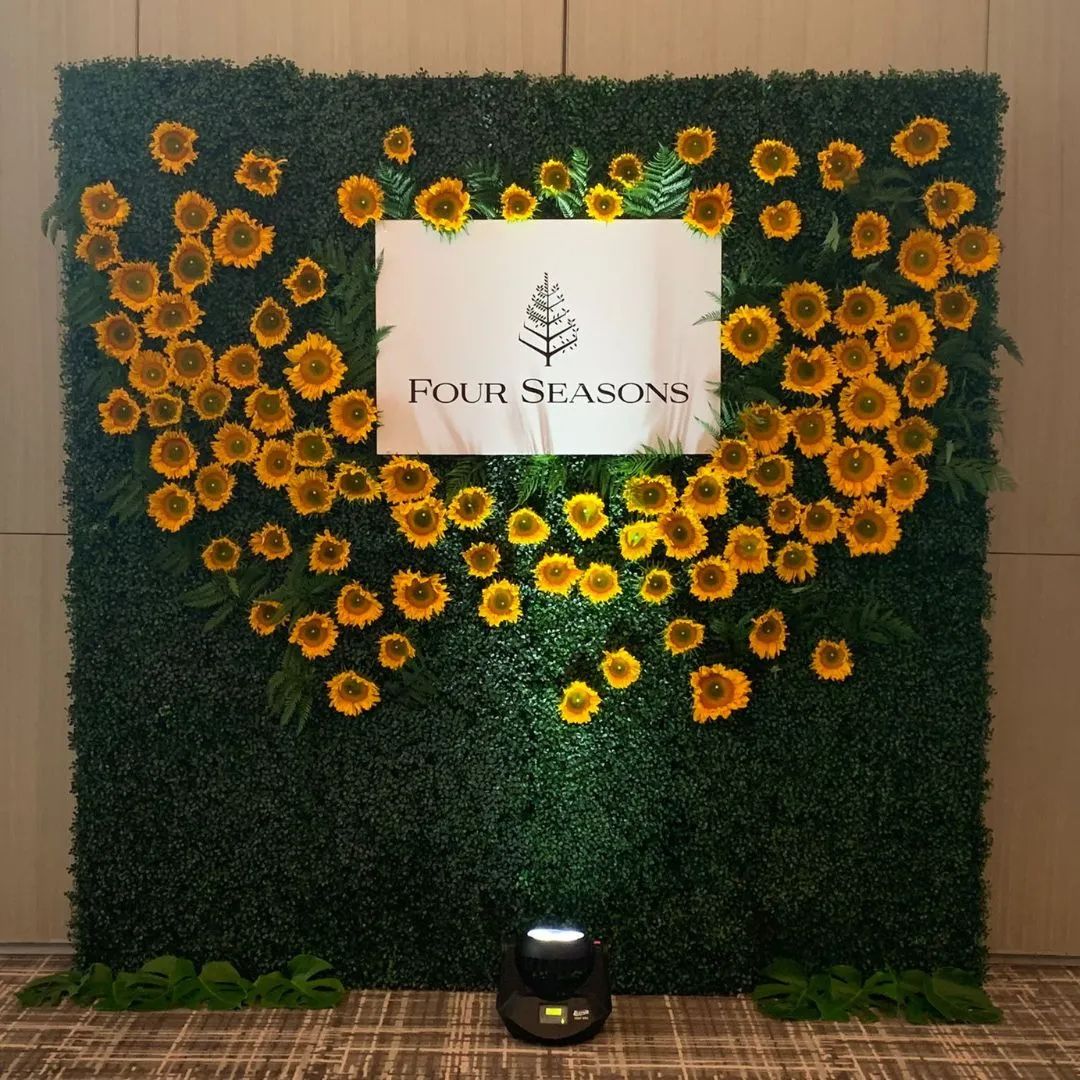 Green Boxwood Flower Walls Rental